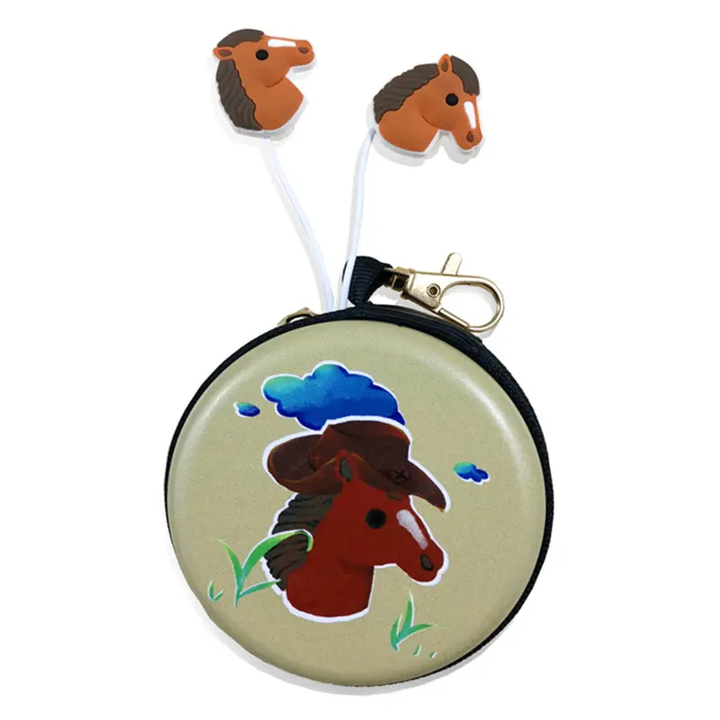 Наушники-вкладыши с рисунком единорога, разноцветные радужные наушники-вкладыши с чехлом, наушники-вкладыши с микрофоном для смартфонов Xiaomi, детские подарки