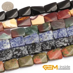 15x20mm Twist Rectangle Natural Stone Beads For Jewelry Making Beads : Indian agat Unakite  Sodalite Mookaite Jaspers Strand 15
