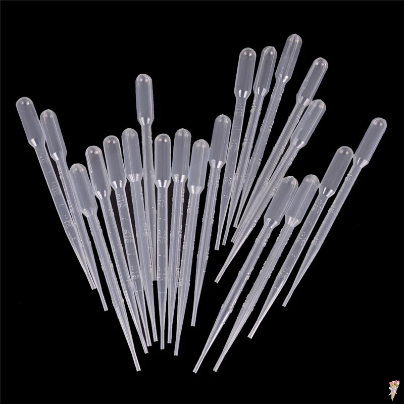20pcs 3ml Disposable Pipettes Plastic Squeeze Transfer Pipettes Dropper For Silicone Mold UV Epoxy Resin Craft Jewelry Making