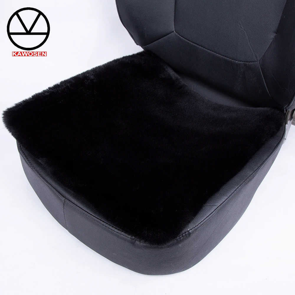 KAWOSEN Universal Faux Rabbit Fur Seat Cover,Cute Car Interior Accessorie Car Cushion Styling,Plush Black Car Seat Covers FFFC03