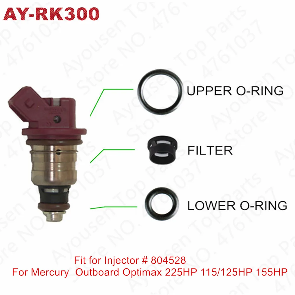 Kit di manutenzione iniettori carburante spedizione gratuita per fuoribordo Mercury Optimax 225HP 115/125HP 155HP Kit di riparazione per 804528  