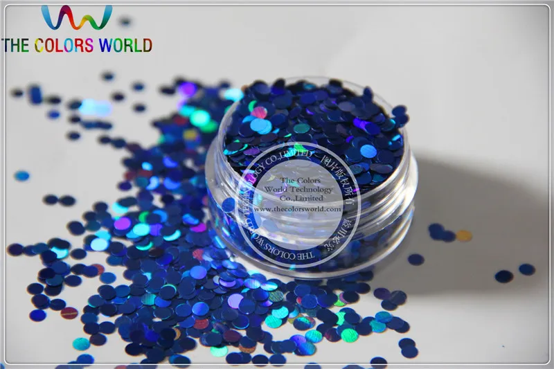 

LM-75 Size 3 mm laser holographic Royal Blue color Glitter paillette Dot shape spangles for Nail Art and DIY supplies