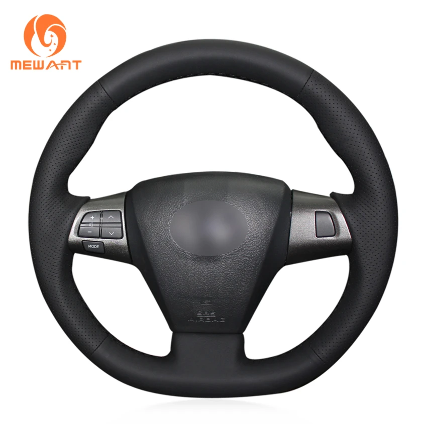 MEWANT Black Artificial Leather Car Steering Wheel Cover for Toyota Corolla RAV4 Auris Wish Vanguard Voxy 2010-2013