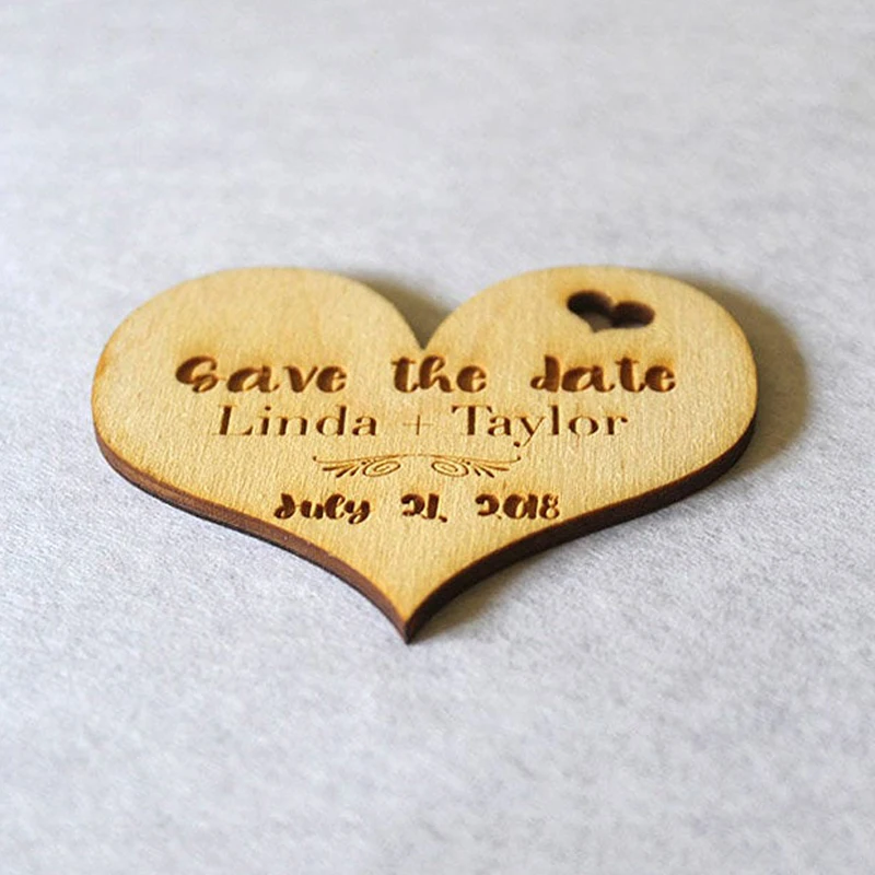 Personalized Wedding magnet,Save the date, Custom Wood Engraved Magnet,Wedding Favors,Wooden Fridge Magnet,Gift for Guest