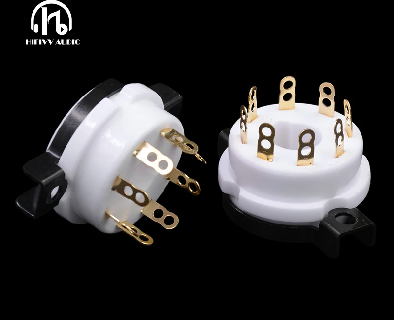 EIZZ 8 pin tube holder ceramic gold-plated bipolar PCB socket tube KT88 6SN7 6V6 KT66 upgrade Tube power Amplifiier