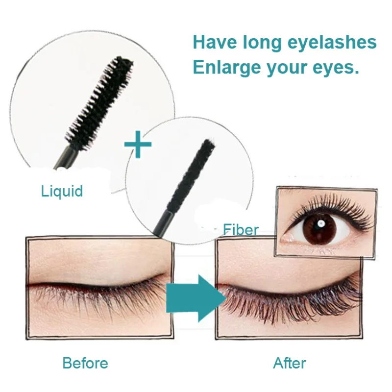 1 Set 4D Fiber Lashes Mascara Premium Solid Length Volume Organic Hypoallergenic Maquiagem Makeup Black Red Random Beauty Health