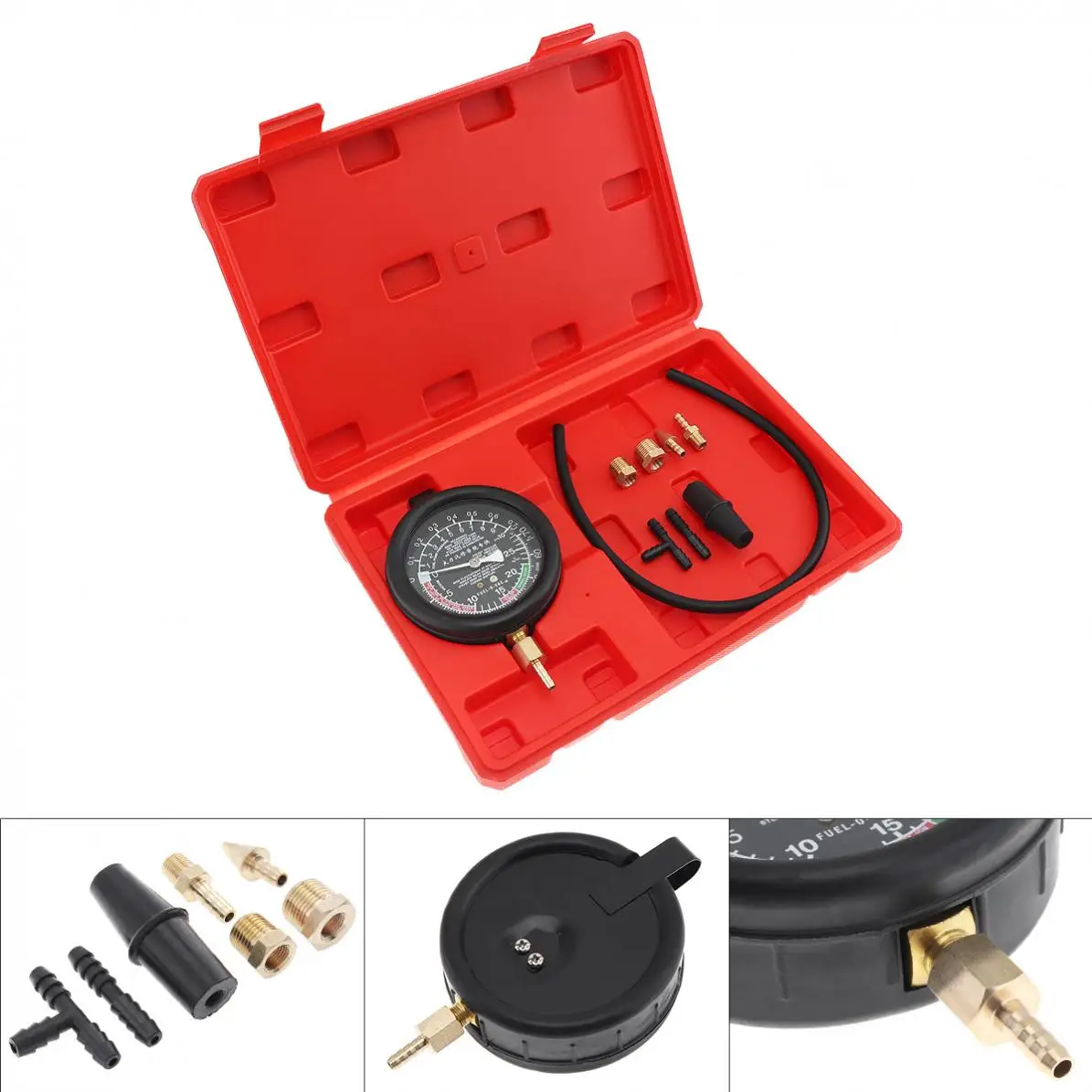 

Universal 0~10 PSI / 0~28 Hg Portable Carburetor Valve Fuel Pump Pressure Vacuum Tester Gauge Kit for Car/Truck