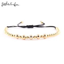 Fashion Copper Beads Couple Bracelet For Lovers Handmade Braided Macrame Men Bangles For Women Party Gift Jewelry