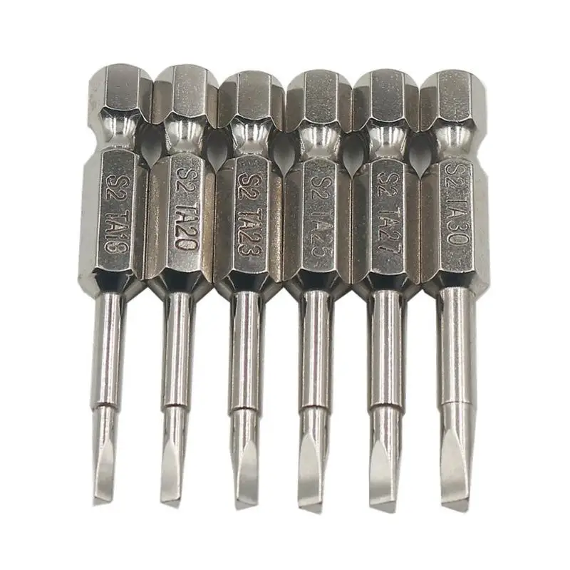 6pcs 50mm Triangle Magnetic Bits Screwdriver Bits S2 Steel 1/4 inch Hex Screwdriver Bit Set DIY Hand Tools bit set набор бит