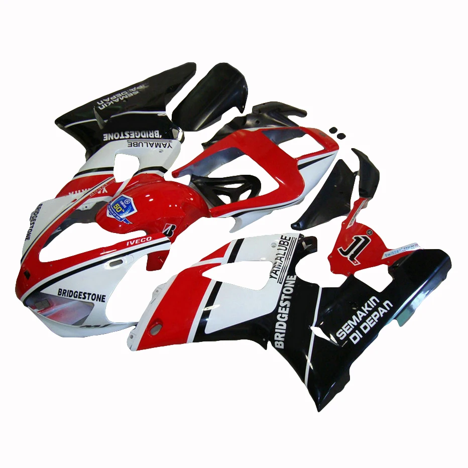 High quality ABS plastic fairing kit for 1998 1999 red white R1 YZF R1 fairings kit for 98 99 aftermarket body parts LV96