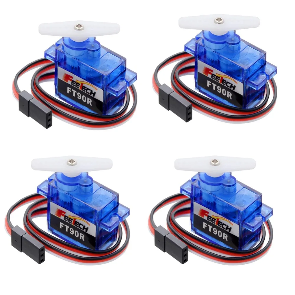 

4pcs Feetech FT90R 9g 360 Degree Continuous Rotation Micro RC Servo 6V 1.5KG PWM For Drone Smart Car,Boat, Robot FZ3328