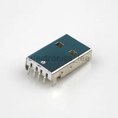 100pcs USB Type A 4pin  Right Angle Male socket Connector for PCB Mount Socket