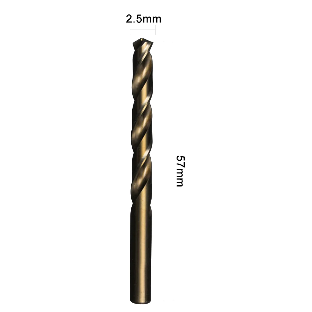 10Pc Mata Bor 2.5มม.เจาะ M35สแตนเลส Cobalt Twist Mata Bor เครื่องตัดไม้เครื่องมือ