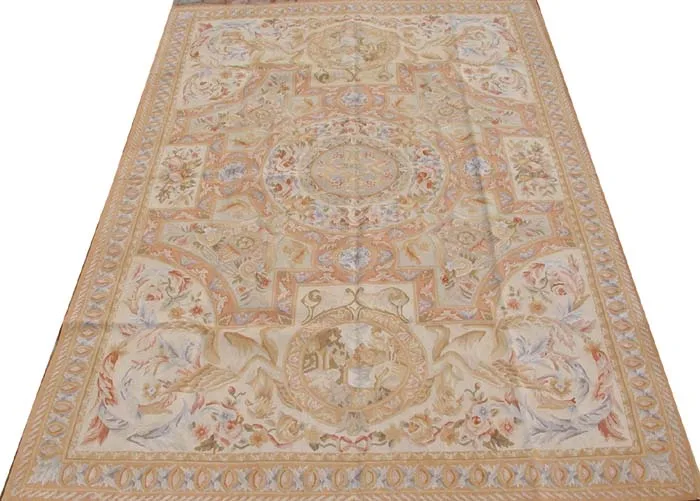 

Free Shipping 6'X9' French Aubusson Rug, 100% hand woven New Zealand woolen rug