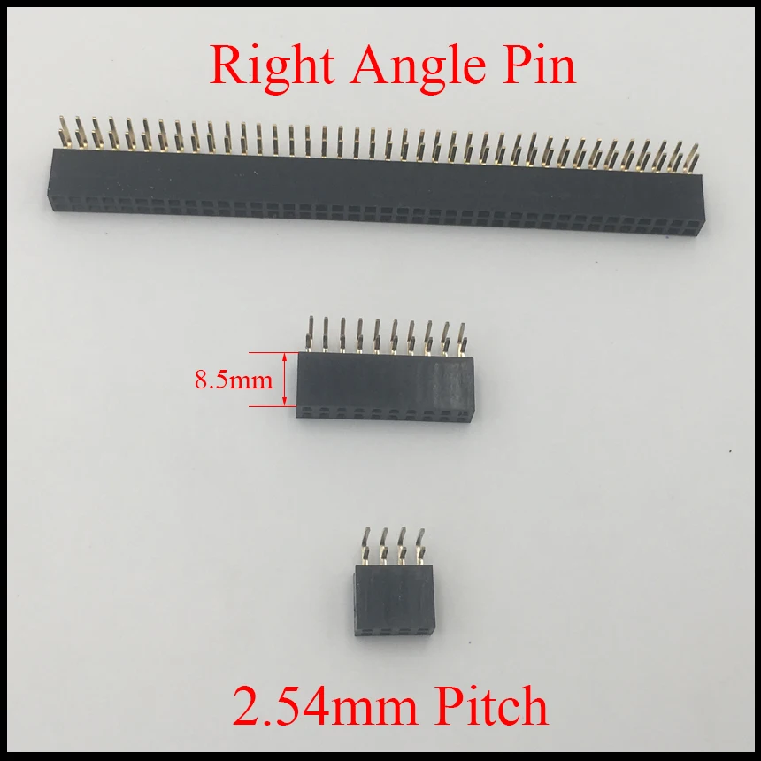 2*13 2x13 2*17 2x17 2*20 2x20 Pin 26P 34P 40P 2.54mm Pitch 8.5mm Height Female Connector Double Row Right Angle Pin Header Strip