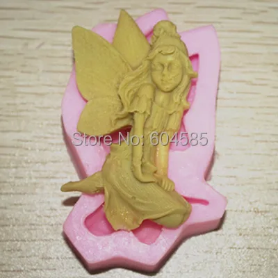 fairy angel DIY fondant cake molds soap chocolate mould for the kitchen baking  FM232