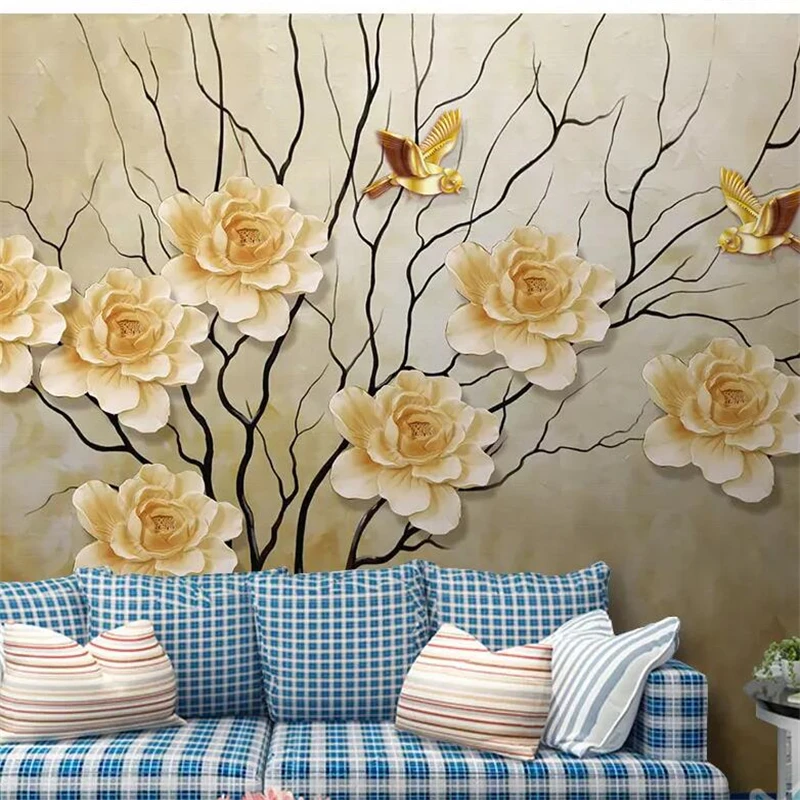 beibehang Custom wallpaper 3d photo mural new Chinese hand-painted tree TV background wall papers home decor papel de parede 3d