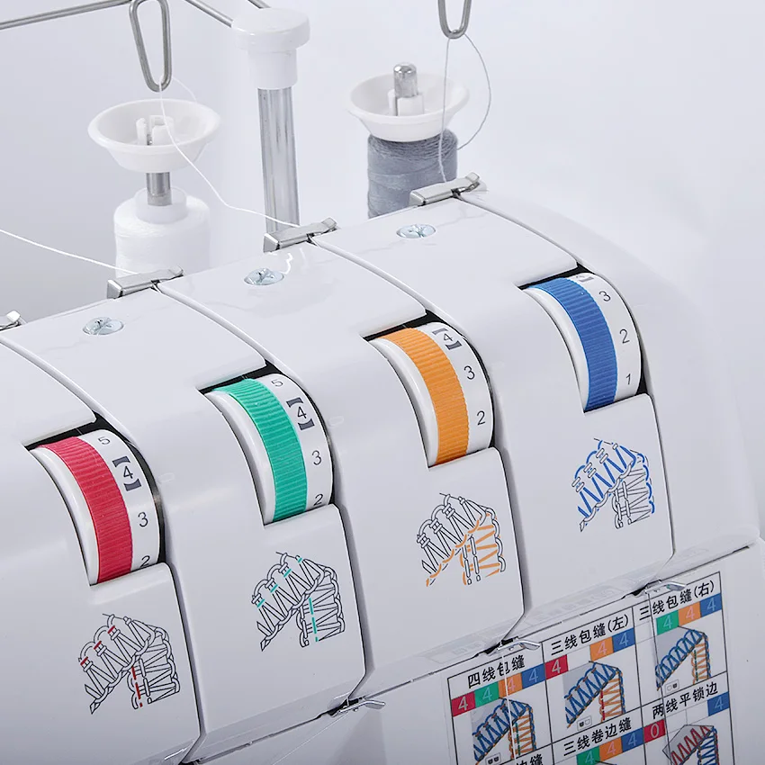 Wielofunkcyjne domowe ręczne szycie maszyna 110V/220V Overlock maszyna do szycia narzędzia ręczne Overedger z gwintem 2/3/4