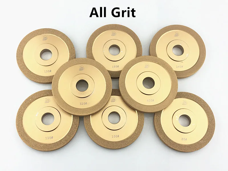 100mm Flat-shaped Gold Brazing Diamond Grinding Wheel Grit 80-400 Tool Disc Saw Blade Resin Diamond Grinding Wheel for Rotary Ab