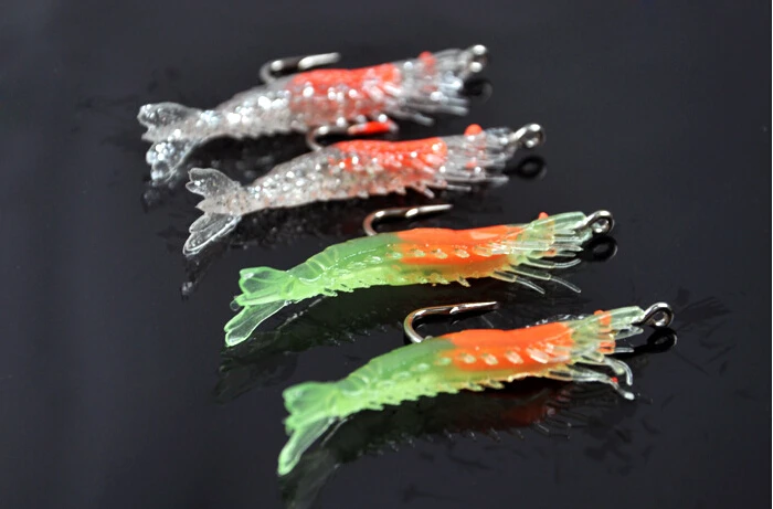 

hot selling 6cm 3g noctilucent shrimp lure black fish lure catfish fishing lure pesca fishing bait soft fishing equipment