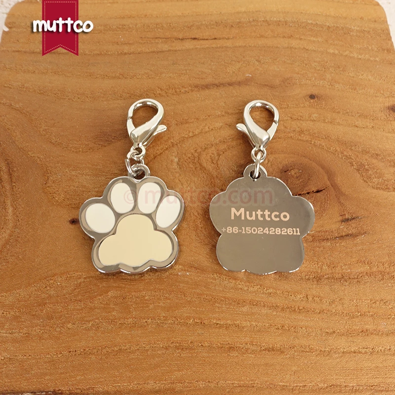 Free shipping laser lettering elegant dog paw print id tags for pets name zinc alloy engrave dog tag DIT-019