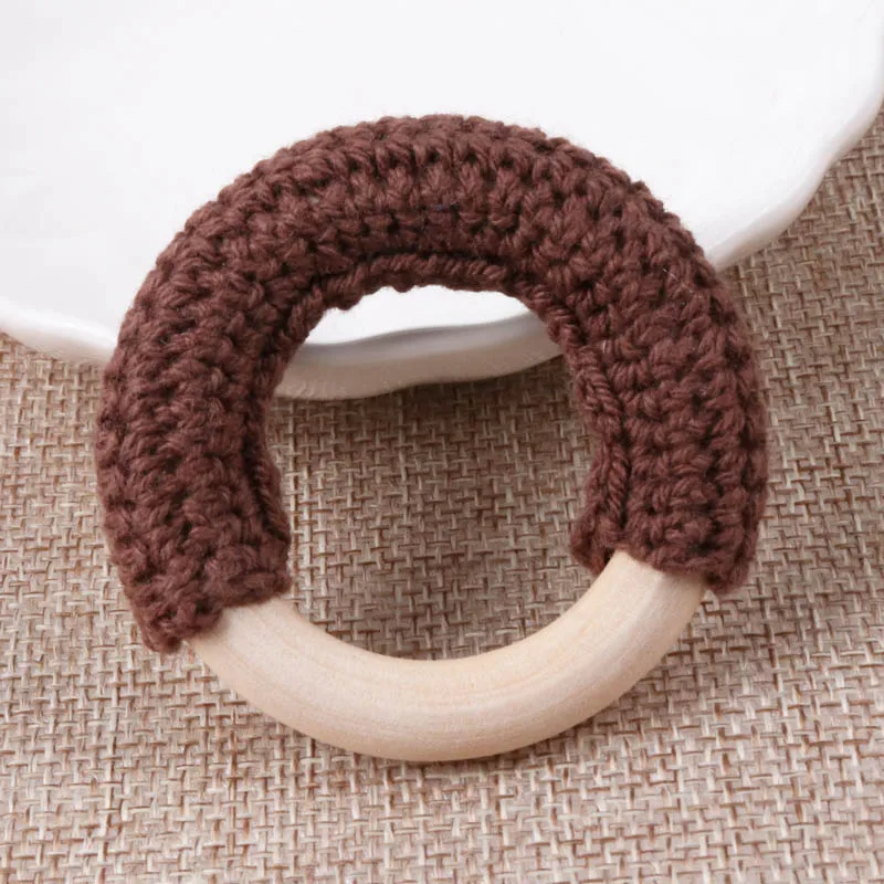 Crochet Large Wooden Ring 1.96 inch diameter 50mm Great Beads for Jewelry Teethers Rings Toss Games and More Cuentas De Madera