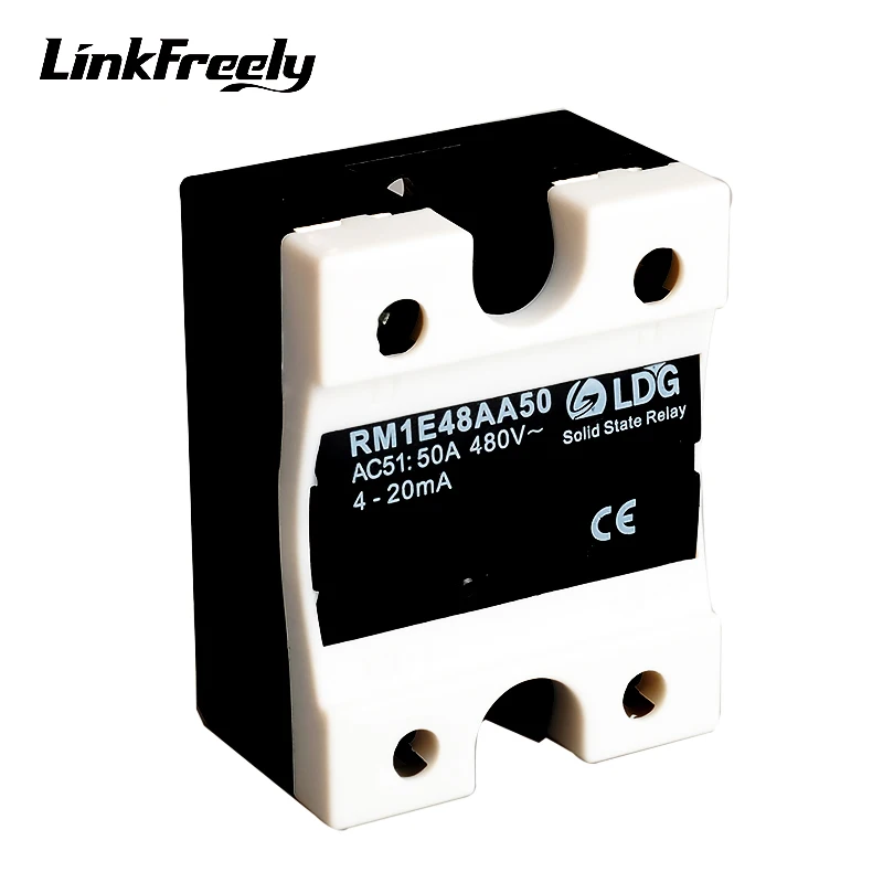 RM1E48AA50 50A 220V SSR Relay Solid State,2SCR Output:42-530VAC Input:4-20mA,Electrical Voltage Relay Module Factory