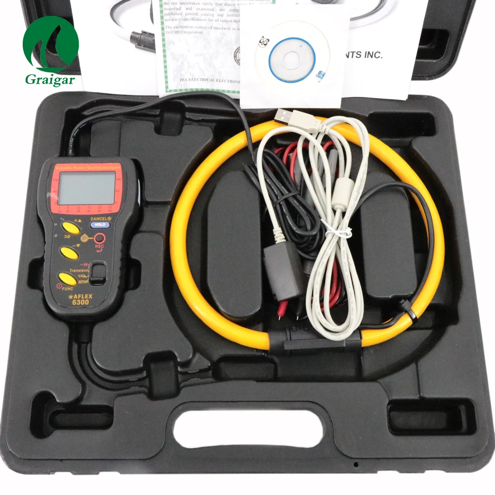 AFLEX-6300 Graphic Power Quality Analyzer Programmable PT (1 to 3000) Ratios