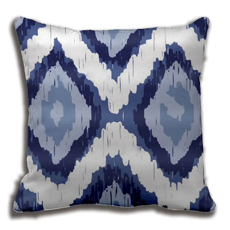 Blue Tribal Ikat Diamond Throw Pillow Decorative Cushion Cover Pillow Case Customize Gift By Lvsure For Sofa Seat Pillowcase