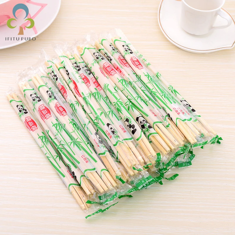 50 Pairs/pack  Chinese Bamboo Chopsticks Disposable Bamboo Chopsticks Individually Wrapped kitchen Tableware with toothpick LYQ