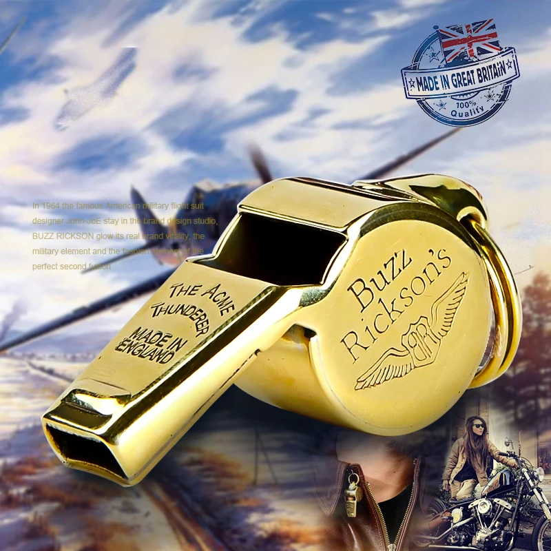 ACEM Genuine British Original Import Brass Flight Whistle Buzz Rickson\'s World War II Reenactment Of The Air Force Whistle