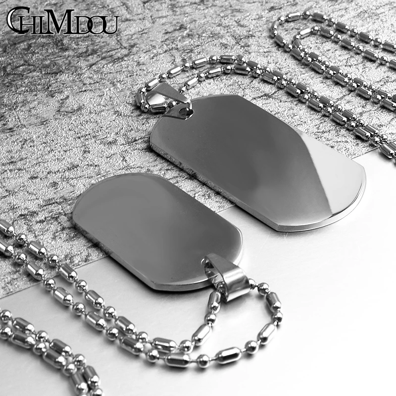 CHIMDOU Dog Tag Stainless Steel Pendant Necklace Military Soldiers metal stamping blanks Tags wholesale KJP08