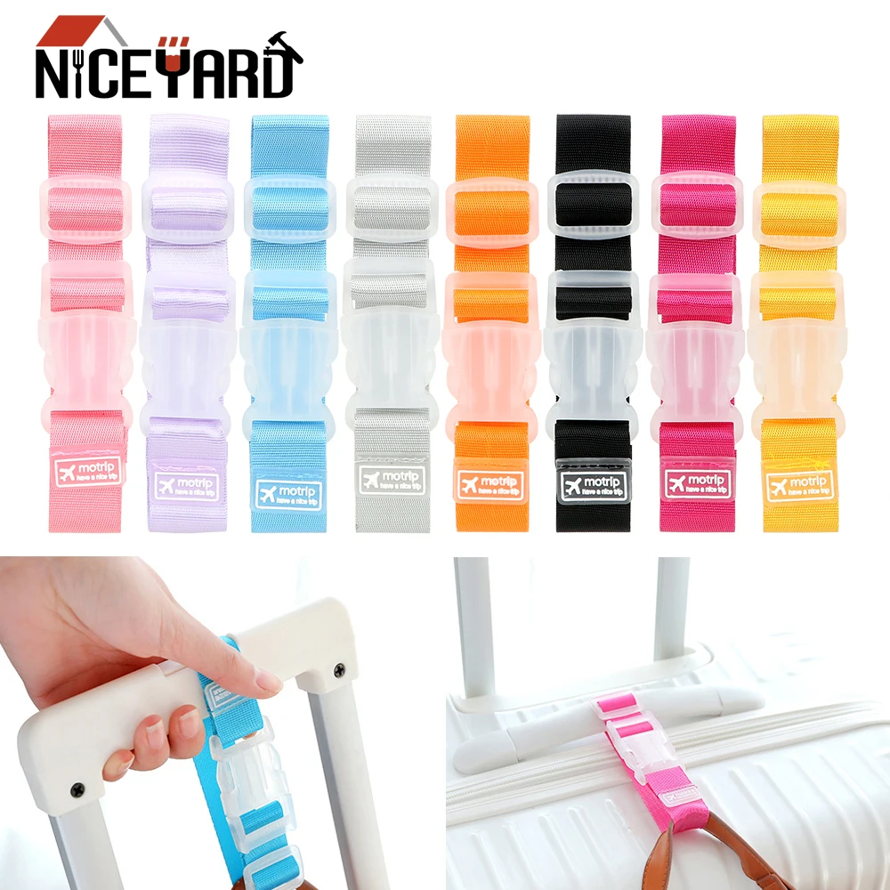 NICEYARD Adjustable Luggage Bag Straps Travel Suitcase Straps Buckle Lock Hooks Baggage Tie Down Belt Anti-lost Carrying Clip