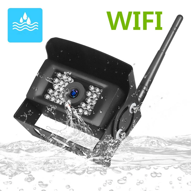 waterproof WIFI Vehicle Backup Camera for Bus Van Caravan Trailer Truck RV Camper Work with IOS Iphone and Android Smart Devices