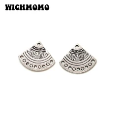 New Fashion 20pieces/bag 18mm Zinc Alloy  Fan Shape Porous Connector Charms Linker for DIY Necklace Jewelry Accessories
