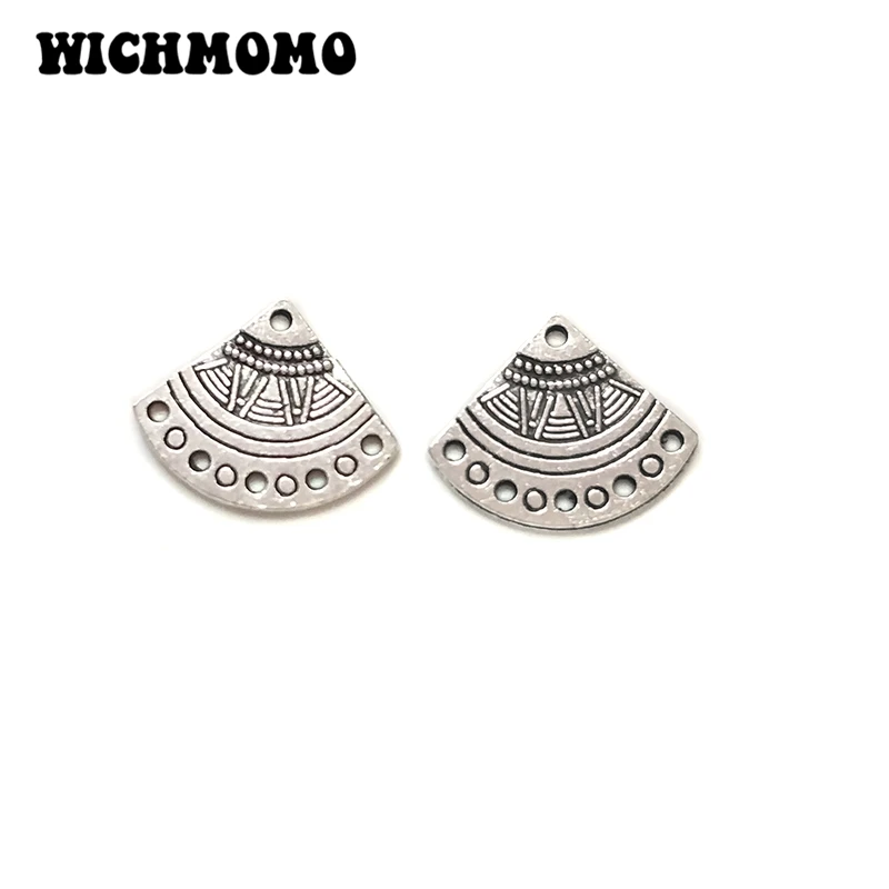 Nowa Moda 20 sztuk/worek 18mm Stop Cynku Kształt Wachlarza Porowate Złączki Charms Linker do DIY Naszyjników Ręcznie Robiona Biżuteria Akcesoria