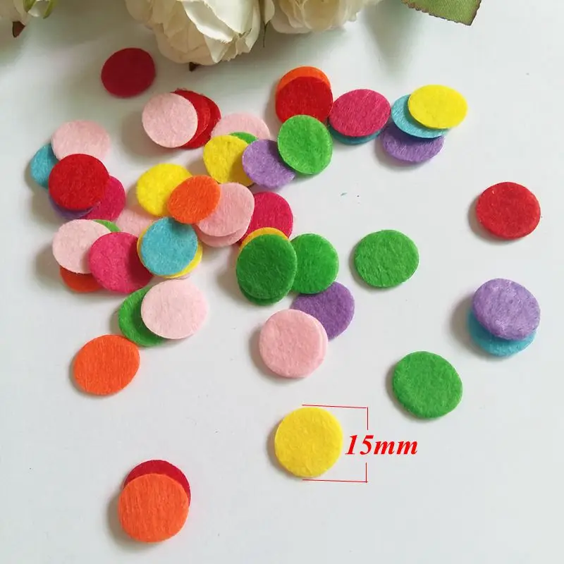 200PCS/LOT 15mm,20mm,25mm,30mm Round Felt Shape Colorful Non Woven Fabric Cloth Felts DIY Bundle For Sewing Dolls Scrapbook Patc