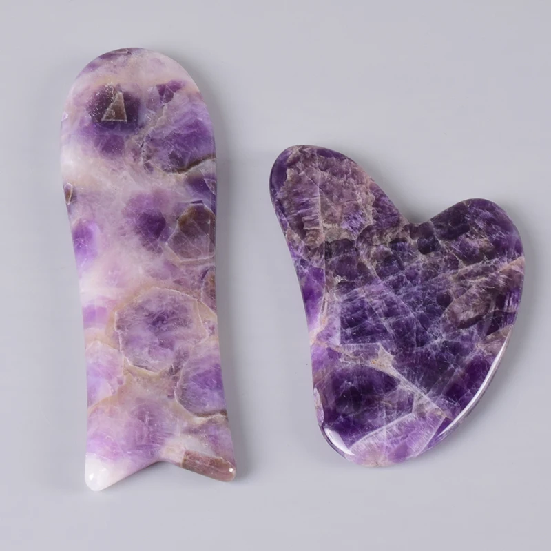 Amethyst Scraping Tool Gua Sha Natural Stone Massage Tools China Traditional Spa Body Face Healing Health Care Beauty Crystal