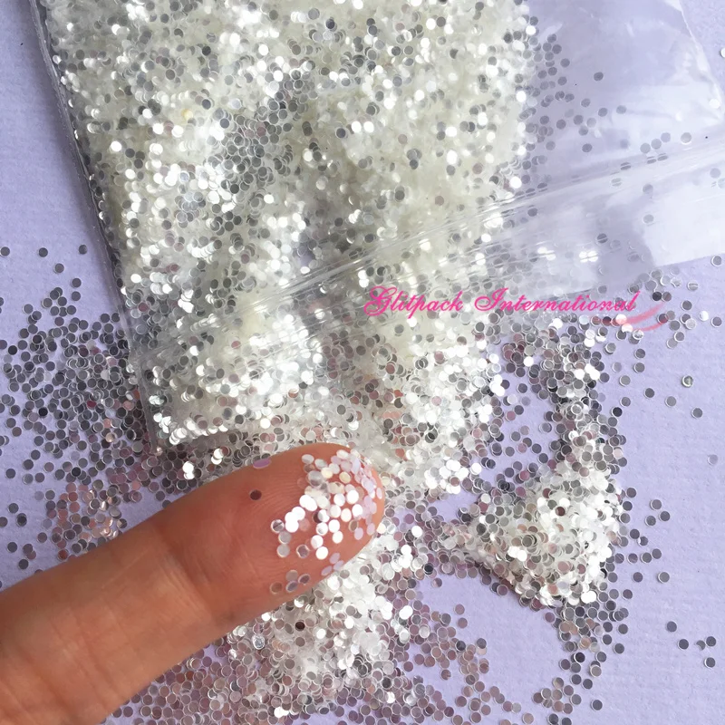 1kg B0100A 1mm dot highlighter silver glitter .04 inches chunky nail glitter solvent resistant glitters UV resin round glitter