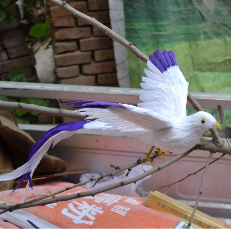 plastic foam & feathers bird about 50x25cm spreading wings long tail feathers bird model toy,garden,bonsai decoration gift w5558