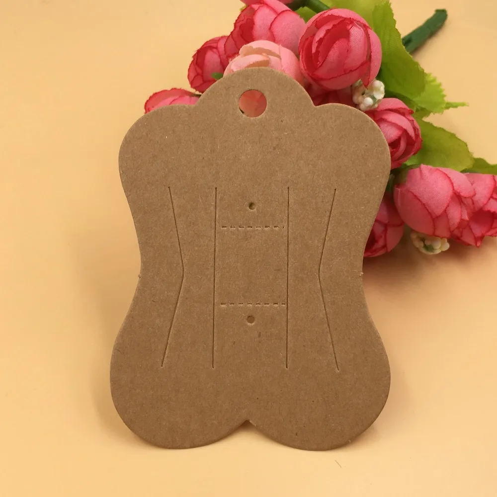 Brown Paper Hair Clip Hanging Card Kraft Hairpin Cards Hair Accessory Packaging Cards Jewelry Display Cards Headdress packing