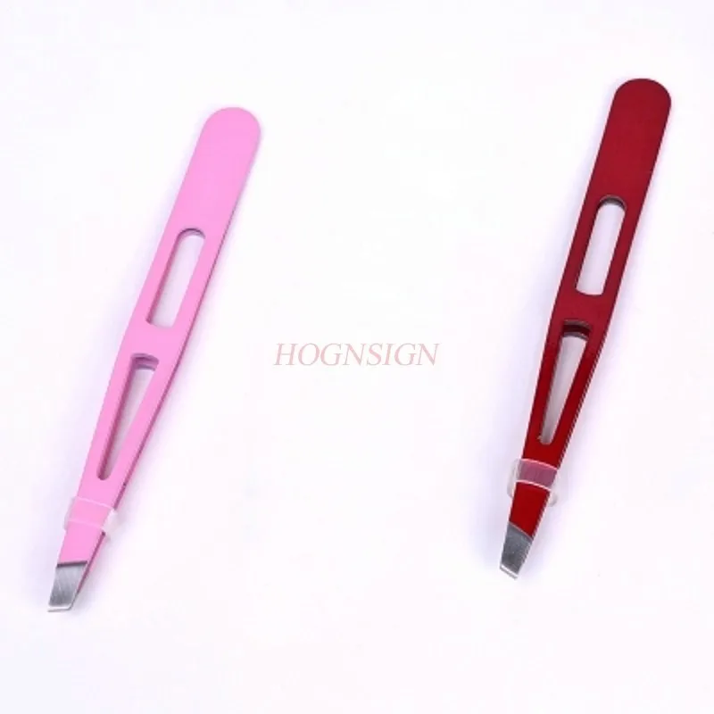 tweezers hair  Makeup Artist Stainless Steel Oblique Eyebrow Tweezer Eyebrows Tweezers Clip Eyelash Curler Hair Clipper Beauty