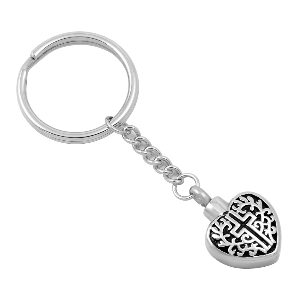 

ijk2029 Faith On Heart Urns Memorial Jewelry Key Ring Keepsake Urns For Ashes Cremation Urn Pendant For Ashes Jewelry