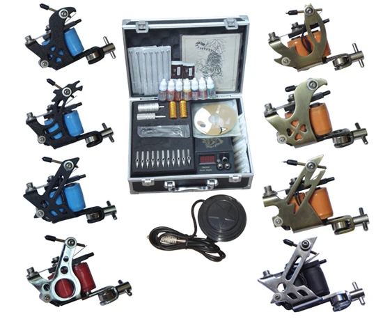 

TK024 Professional Complete Tattoo Kit Tattoo Starter Set Body Art kit 8 Machines Free Shipping