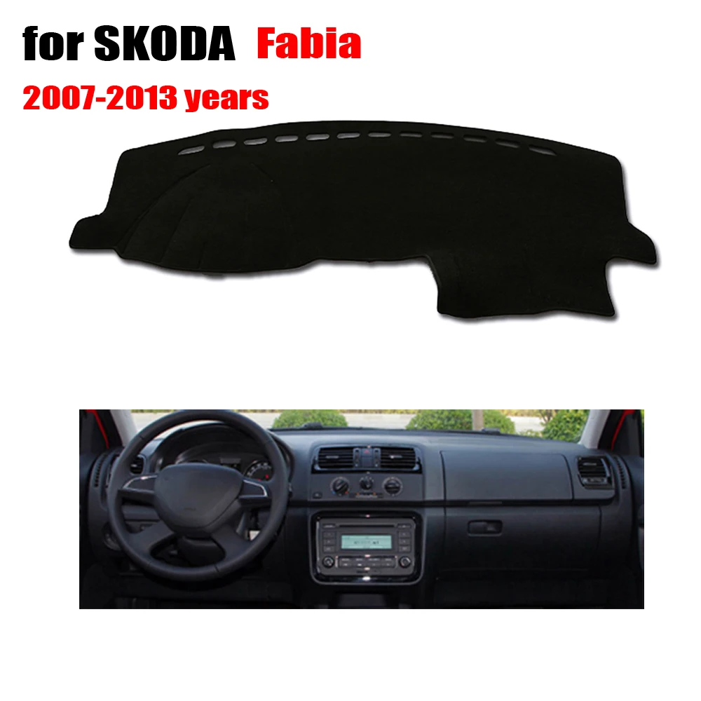 

Крышки для приборной панели автомобиля RKAC, коврик для SKODA Fabia 2007-2013, коврик для левого руля, чехлы для приборной панели, аксессуары для молдингов в салоне