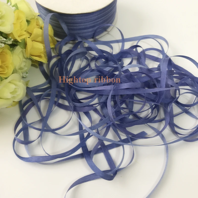 

4mm purple variegated color 100% pure silk woven double face silk ribbons for embroidery and handcraft project,gift packing