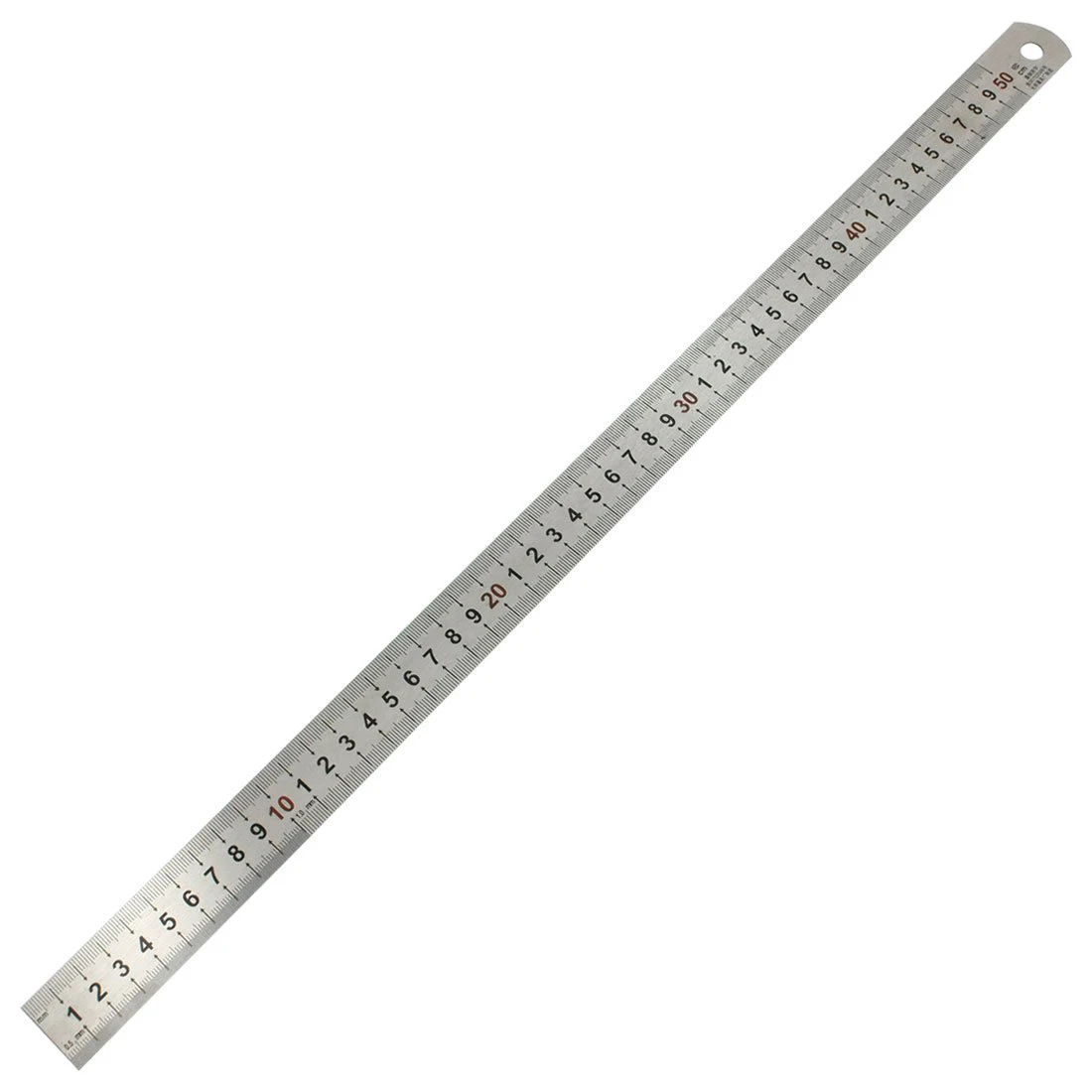 SOSW-Double Side Scale Stainless Steel Straight Ruler Measuring Tool 50cm