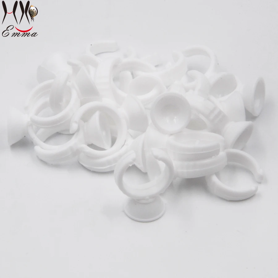 New 100pcs Wholesale Plastic White Tattoo Ink Ring For Eyebrow Permanent Makeup Small Size Tattoo Ink Holders Tattoo Supplies