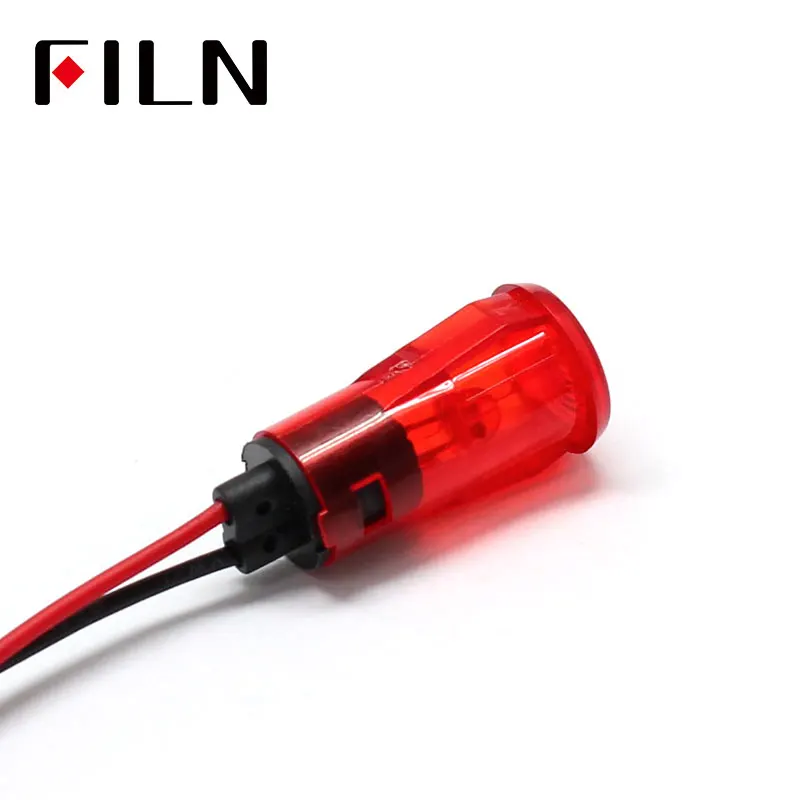 FL1P 13mm 12 v 250 V plastic indicator licht met 20 cm kabel op watermerk oppervlak