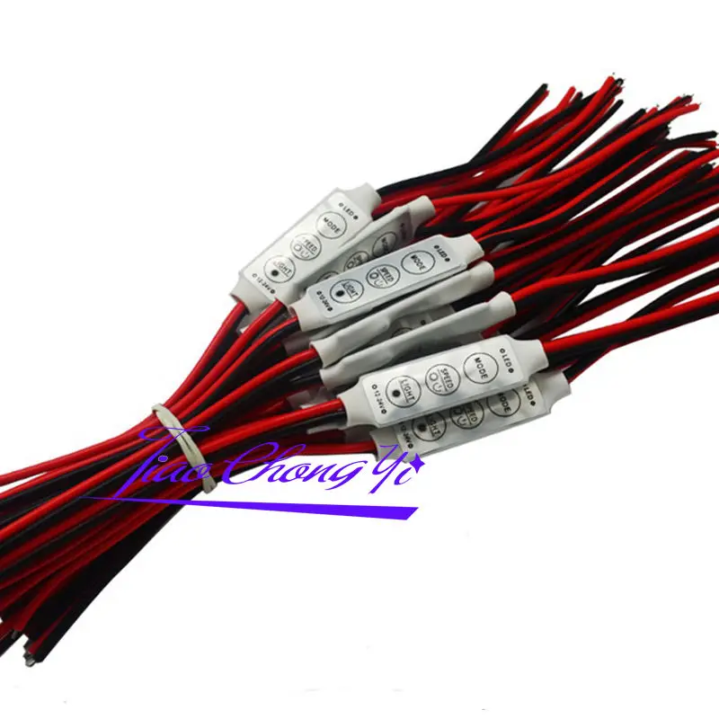 12 V-24 V Mini 3 klawisze Jednokolorowy kontroler LED Ściemniacz jasności do taśmy LED 3528 5050